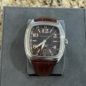 David Yurman Thoroughbred GMT 25 automatic watch with Cartier Leather Strap